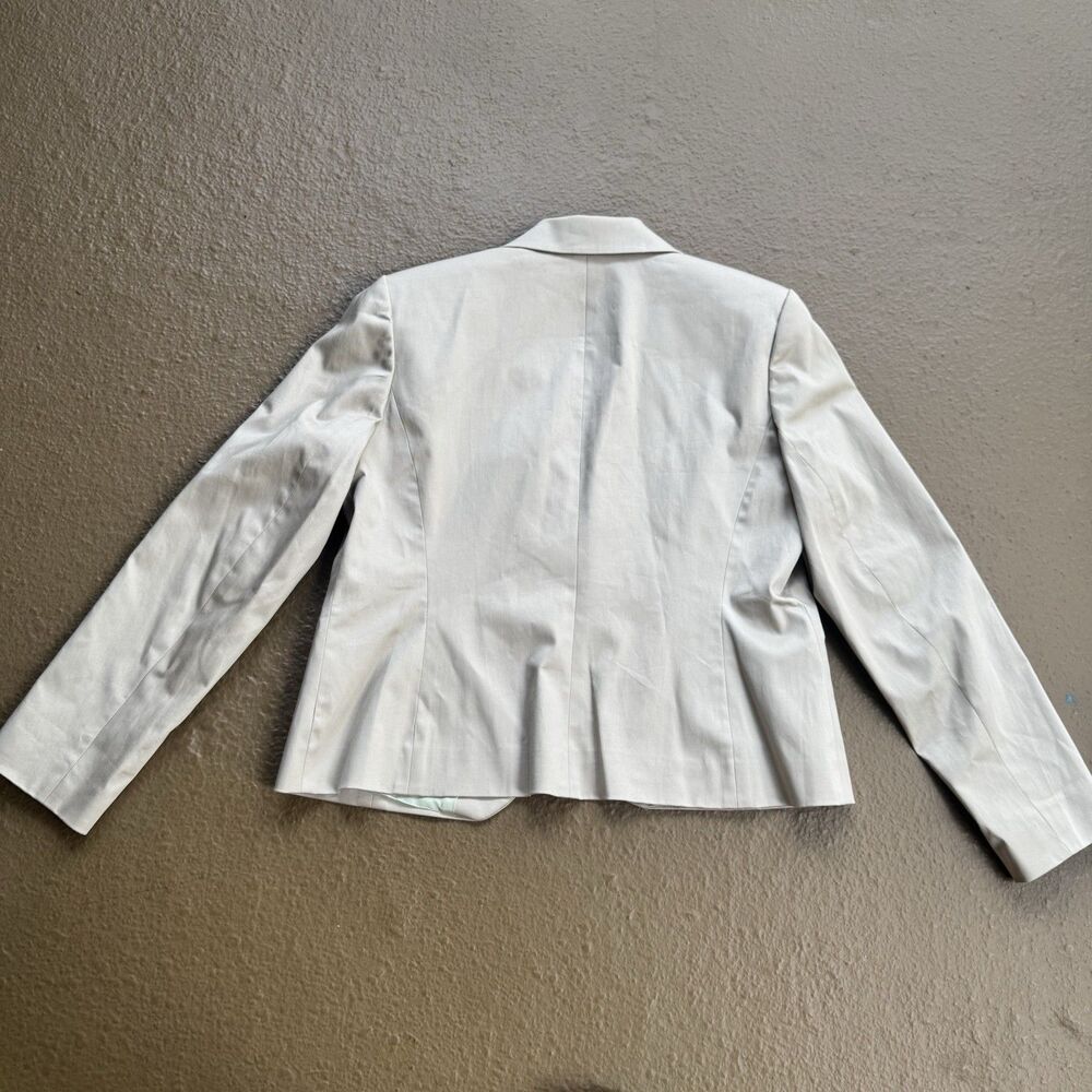Michael Kors Cotton Blend Sz 14 Quiet Luxury Beige Blazer Coastal Grandma Chic - Picture 7 of 12